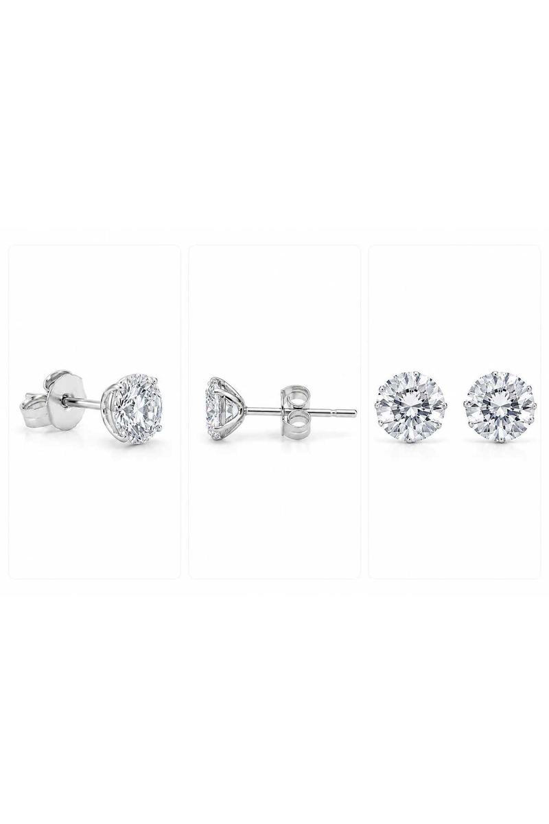925 Ayar Gümüş 6.5 mm Taşlı Pratik Küpe