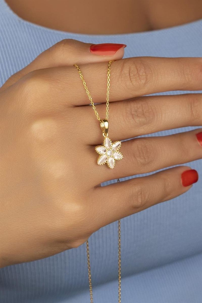 925 Ayar Gümüş Lotus Çiçeği Kolye