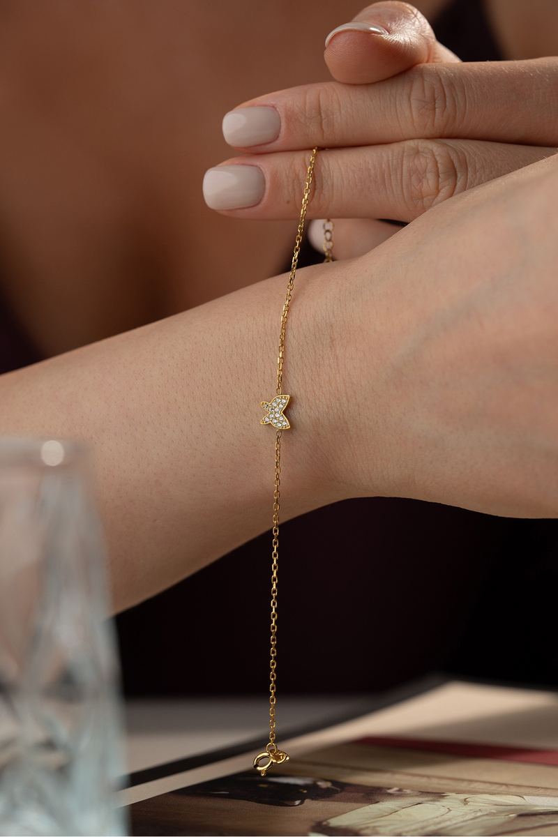 925 Ayar Gümüş Kelebekli Bileklik