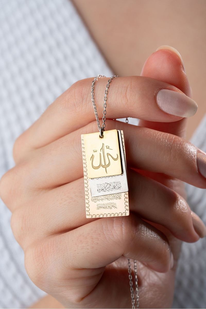 925 Ayar Gümüş Dualı Allah Lafzı Kolye