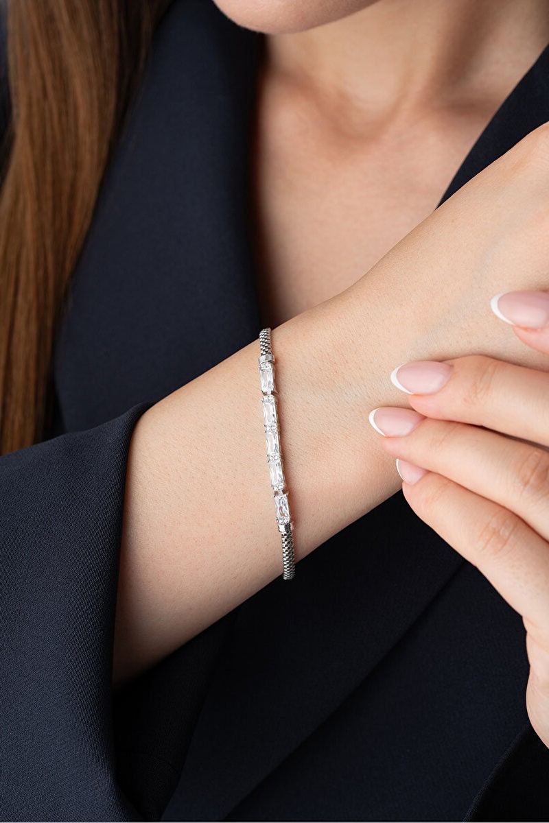 925 Ayar Gümüş Baget Trend Bileklik