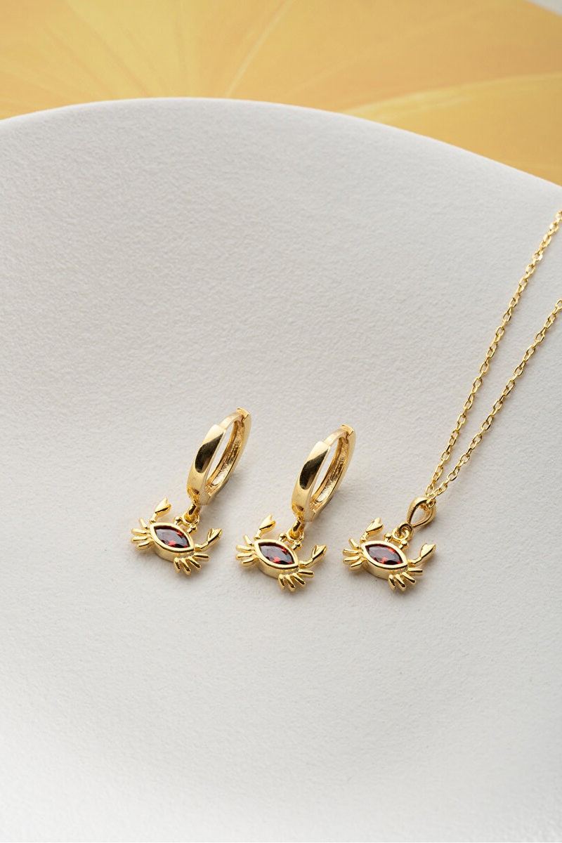 925 Ayar Gümüş Yengeç Takı Seti