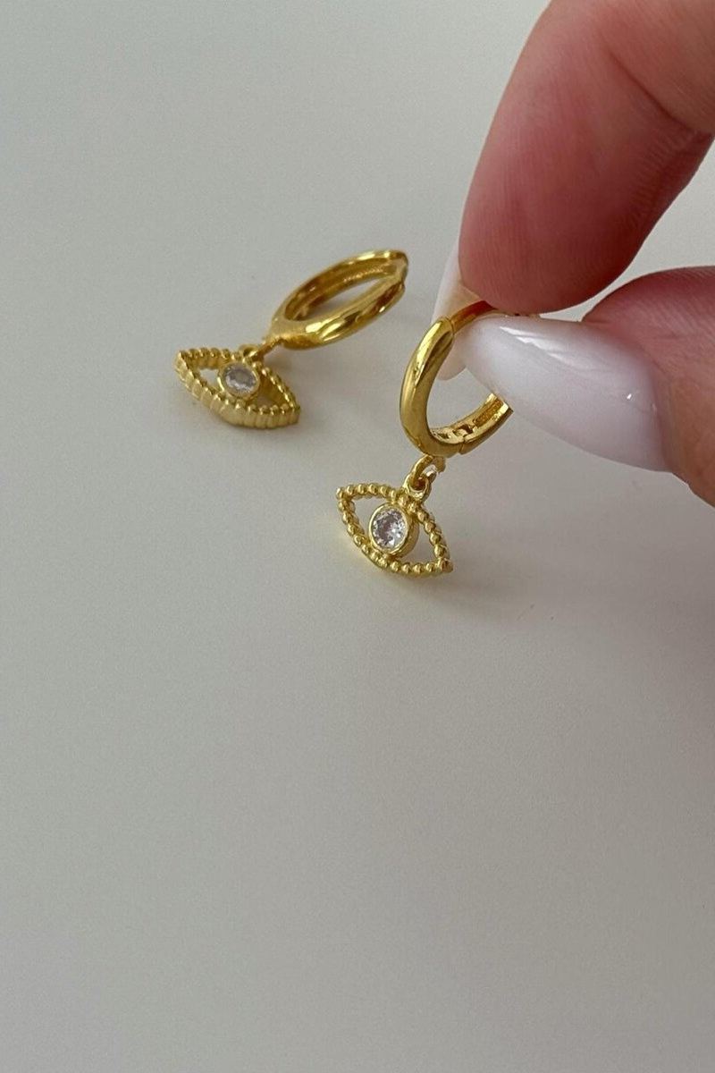 925 Ayar Gümüş Halkalı Göz Küpe