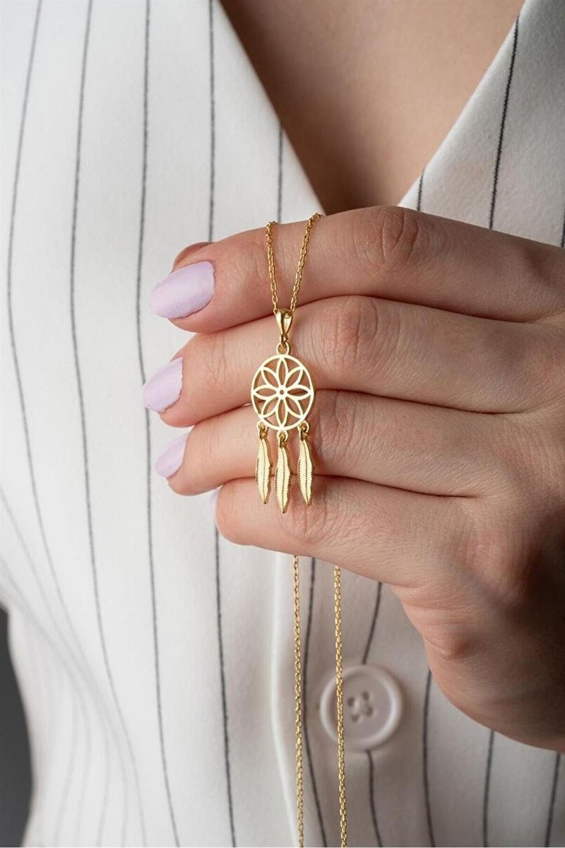 925 Ayar Gümüş Gold Ruya Kolye
