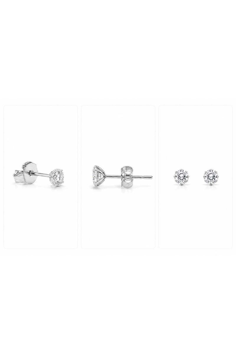 925 Ayar Gümüş 4.5 mm Taşlı Pratik Küpe