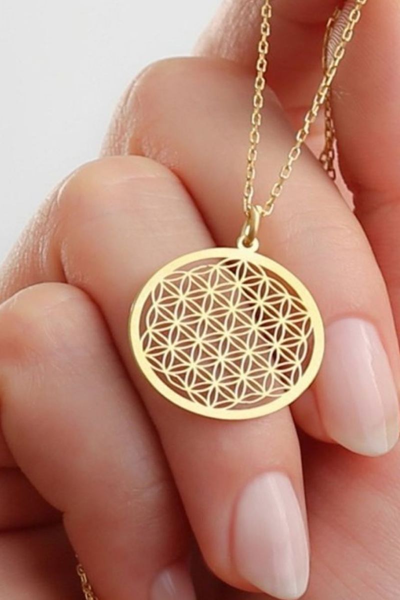 925 Ayar Gümüş Yaşam Çiçeği Kolye görsel 2