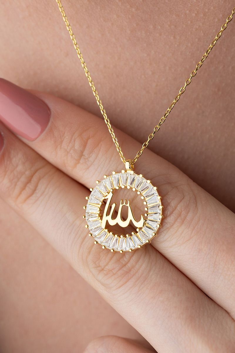 925 Ayar Gümüş Allah Kolye görsel 2
