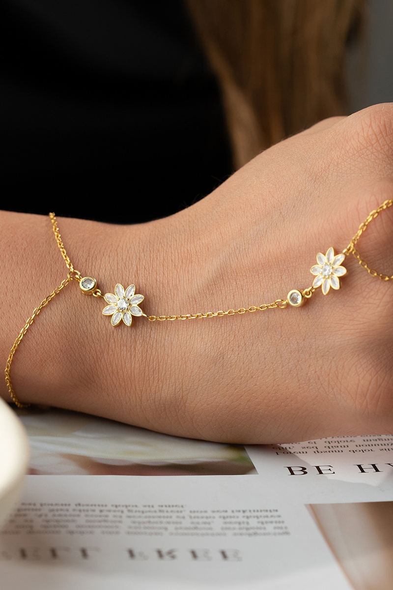 925 Ayar Gümüş Zirkon Taşlı Lotus Şahmeran görsel 2