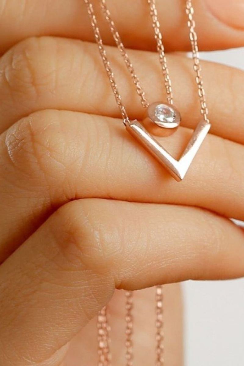 925 Ayar Gümüş Çift Zincir Trend Kolye görsel 2