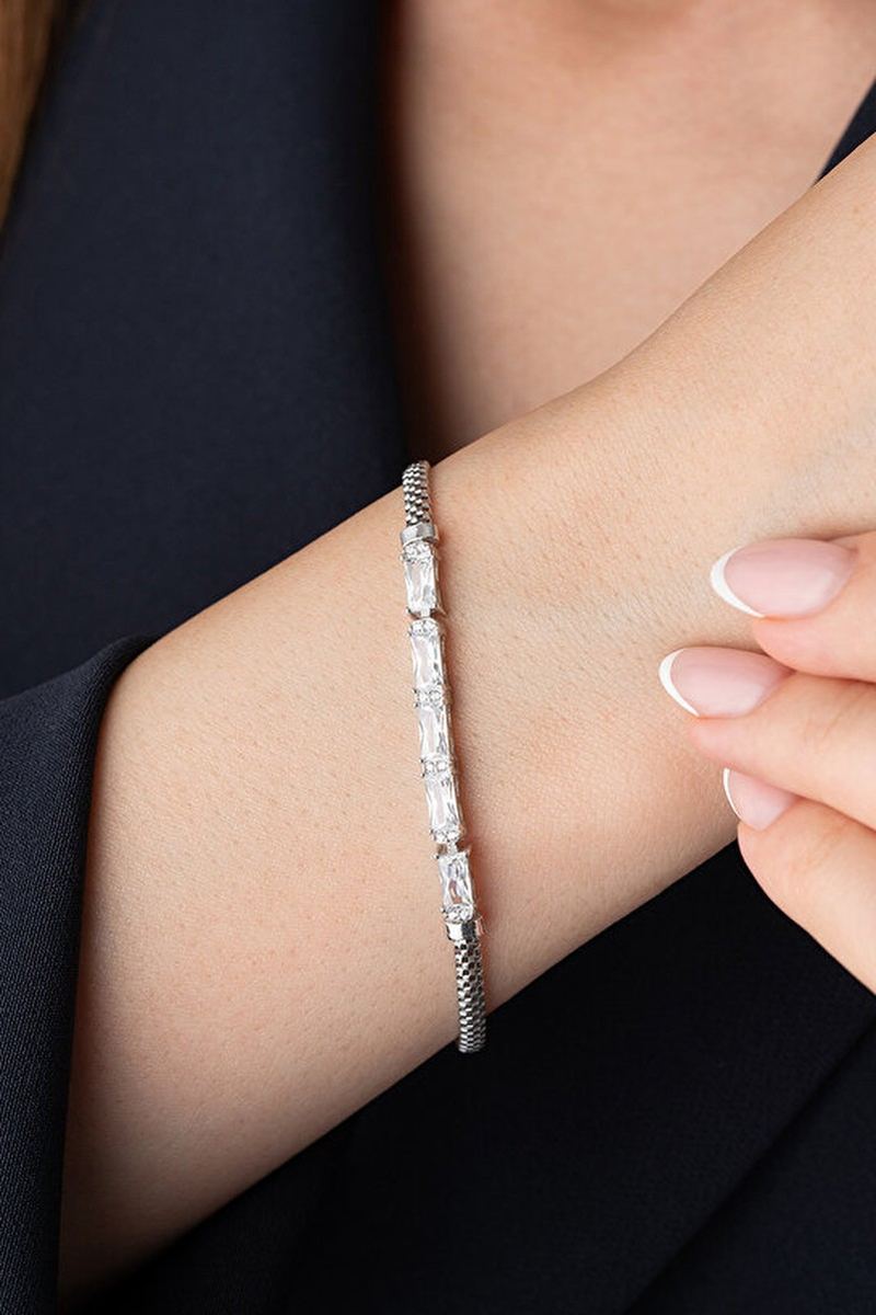 925 Ayar Gümüş Baget Trend Bileklik görsel 2