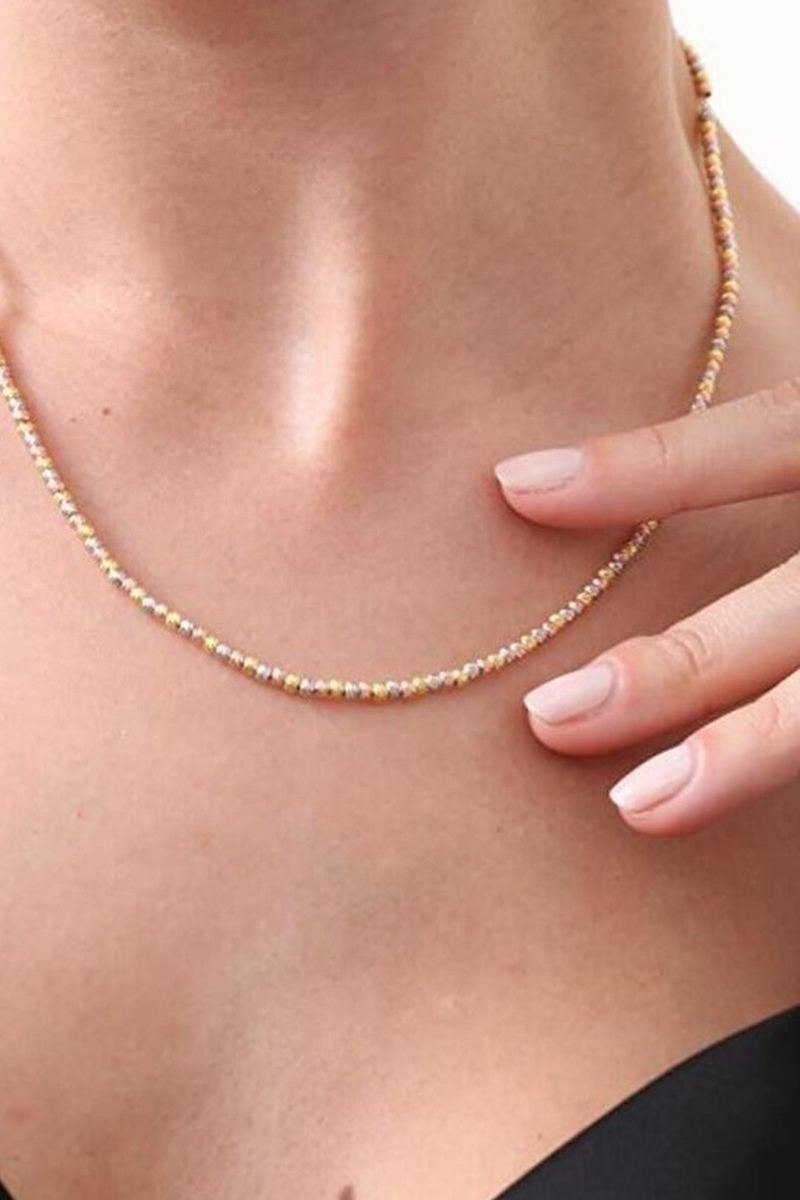 925 Ayar Gümüş Rose Gold Dorika Toplu Kolye görsel 2