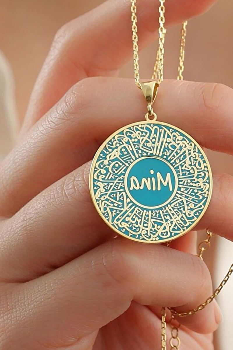 925 Ayar Gümüş Dualı İsim Kolye görsel 2