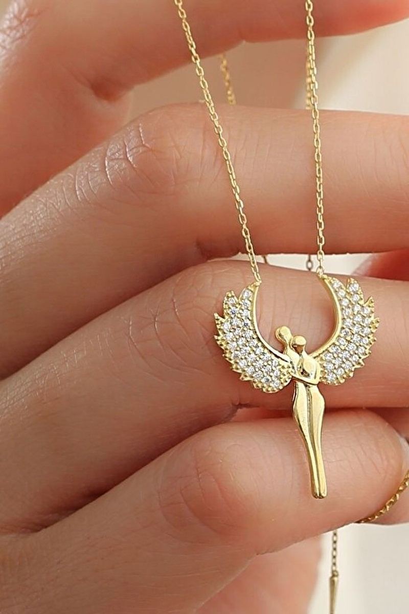 925 Ayar Gümüş Sarılan Çift Kolye görsel 2